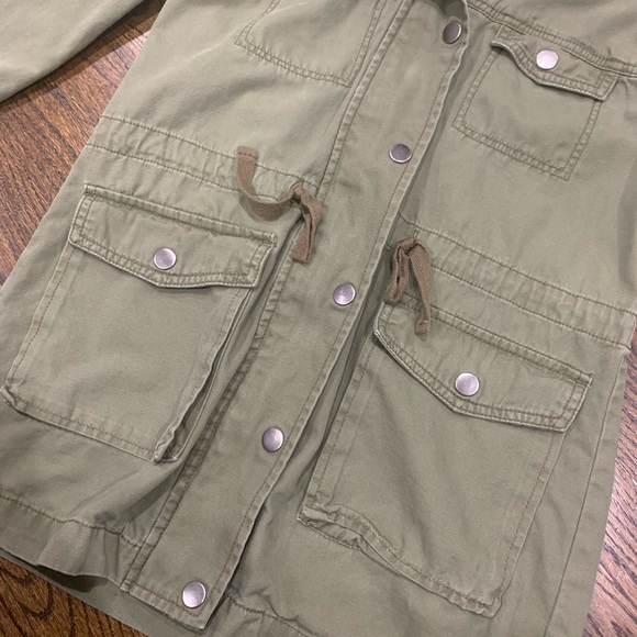 New BP. Hooded Field Military Jacket Olive Women’s Size Small - Picture 3 of 10